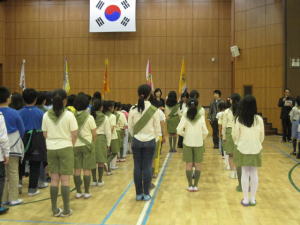 왜관초교, 걸스카우트 등 입단식 가져