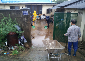 칠곡군 직원 태풍 피해 가구 복구에 구슬땀