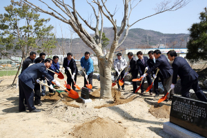 주민 성금으로 가산면민운동장 조경사업 실시