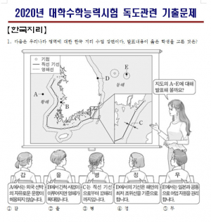 2020 수능, 지문 속에 등장한 독도