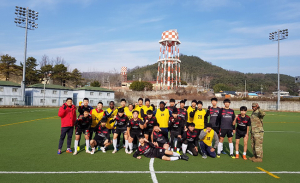 석전중, 미 육군 제6병기대대와 스포츠 정기 교류전