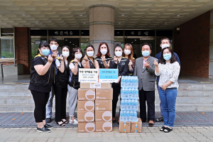 장곡중, 학부모회와 학교운영위원회서 방역물품 학교에 기증