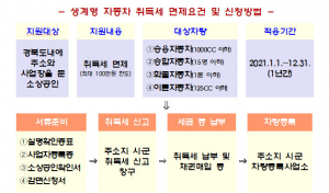 경북도, 전국 최초로 소상공인 생계형 자동차 취득세 면제