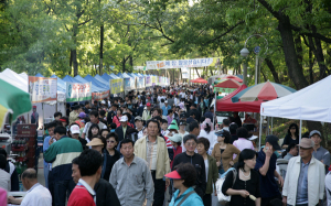 아카시아 꽃과 어우러진 축제 한 마당