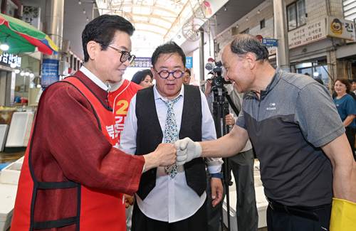 이철우 경북지사 후보,  칠곡 왜관서  