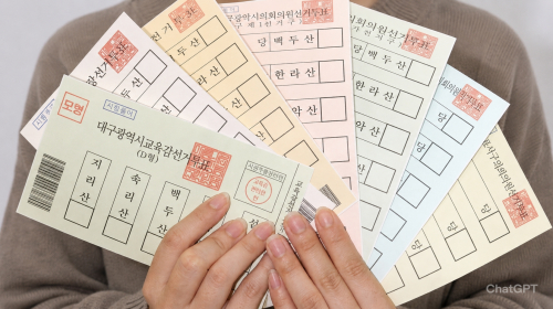 칠곡군 유권자 투표용지 4~5장