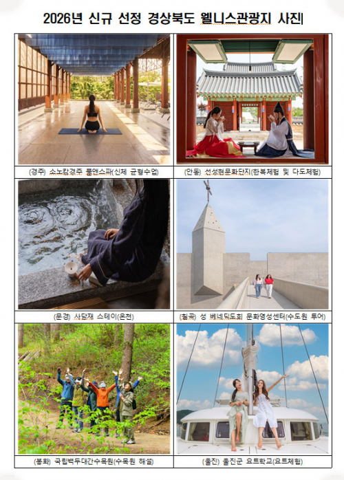경북도, 웰니스관광지 6곳 신규 선정…도내 30곳으로 확대