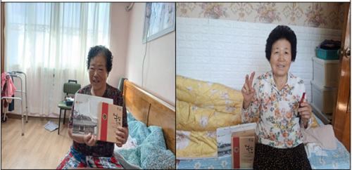 행복한마을, 늦여름 지친 어르신에 홍삼스틱 전달